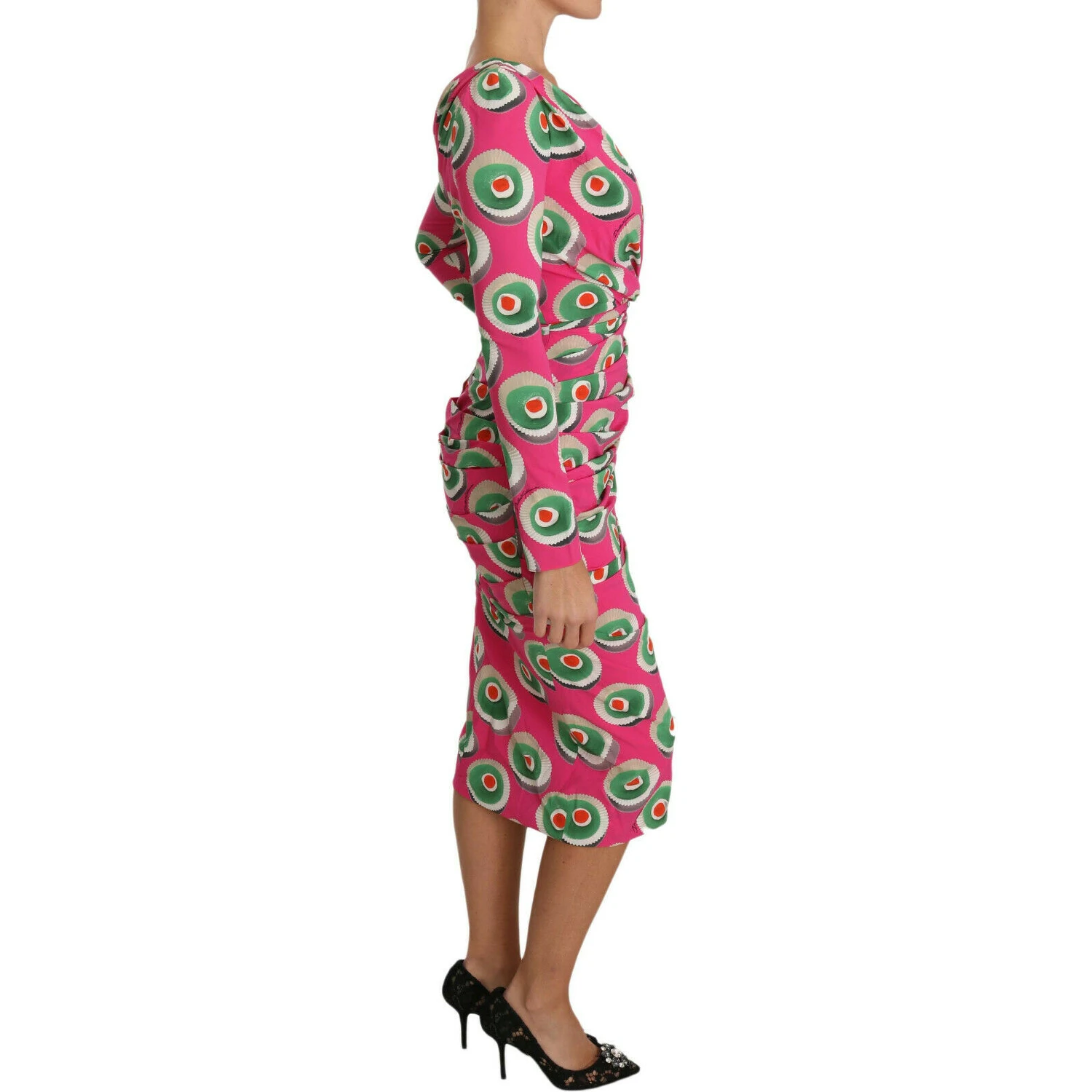 Pink Silk Cup Cake Sheath Stretch  Dress