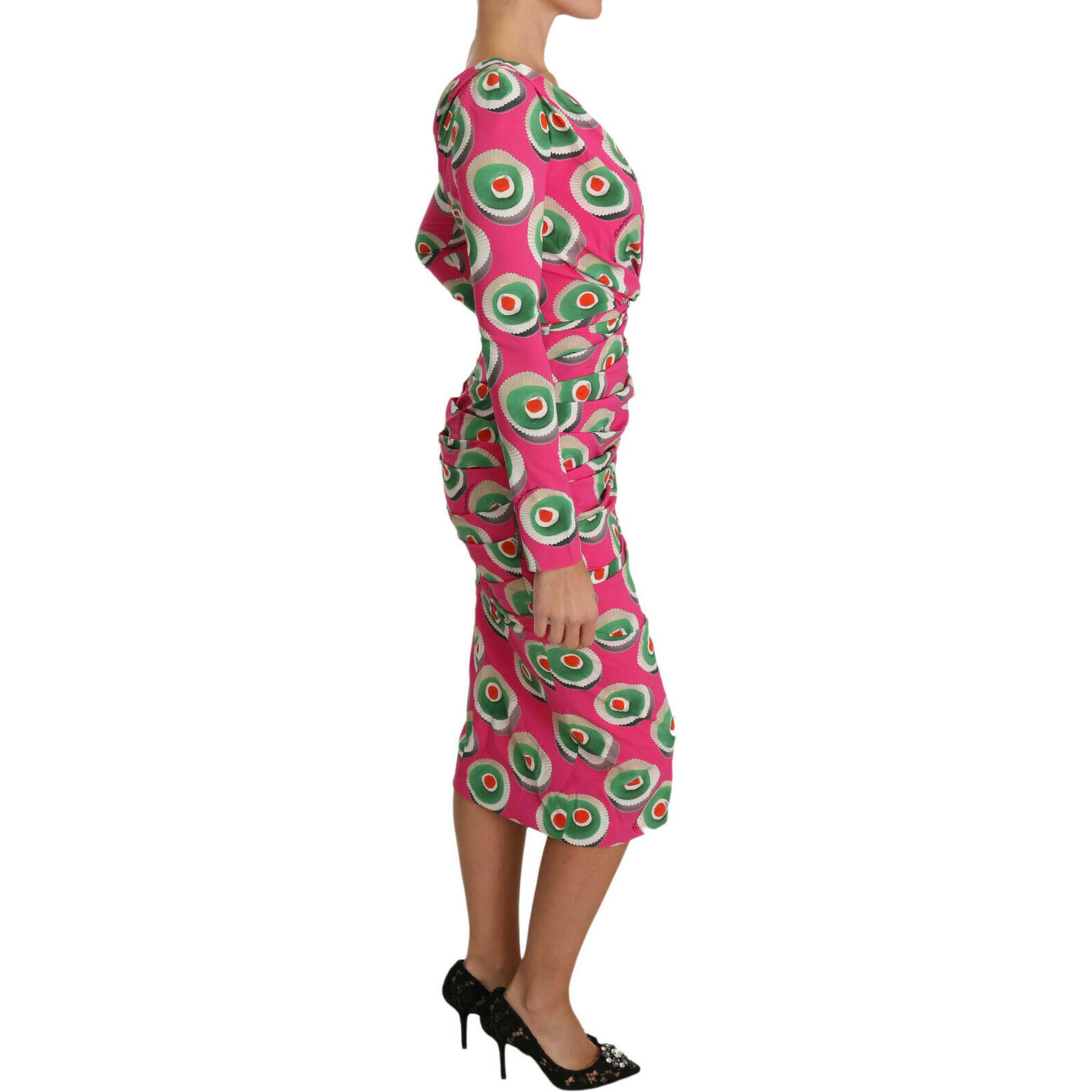 Pink Silk Cup Cake Sheath Stretch Dress