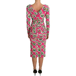 Pink Silk Cup Cake Sheath Stretch  Dress