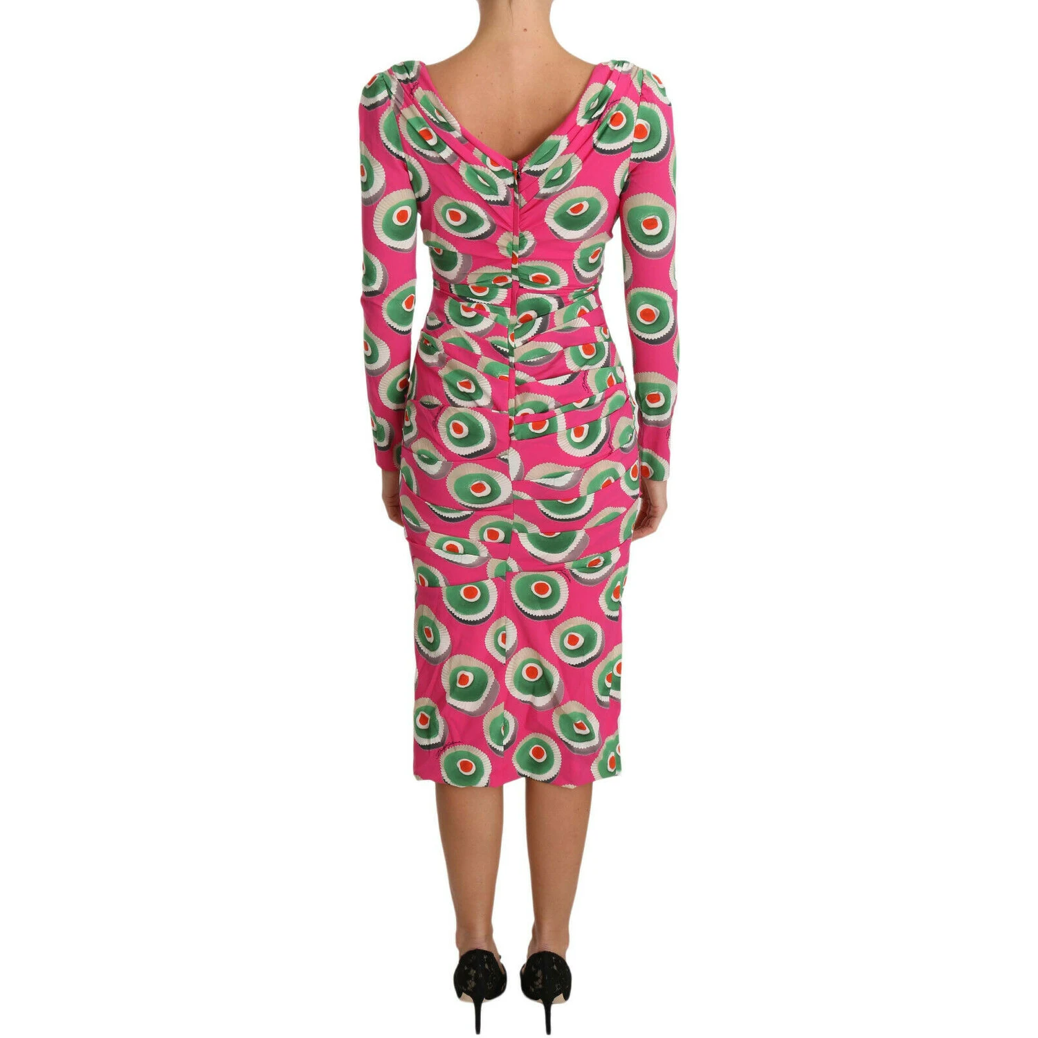 Pink Silk Cup Cake Sheath Stretch  Dress