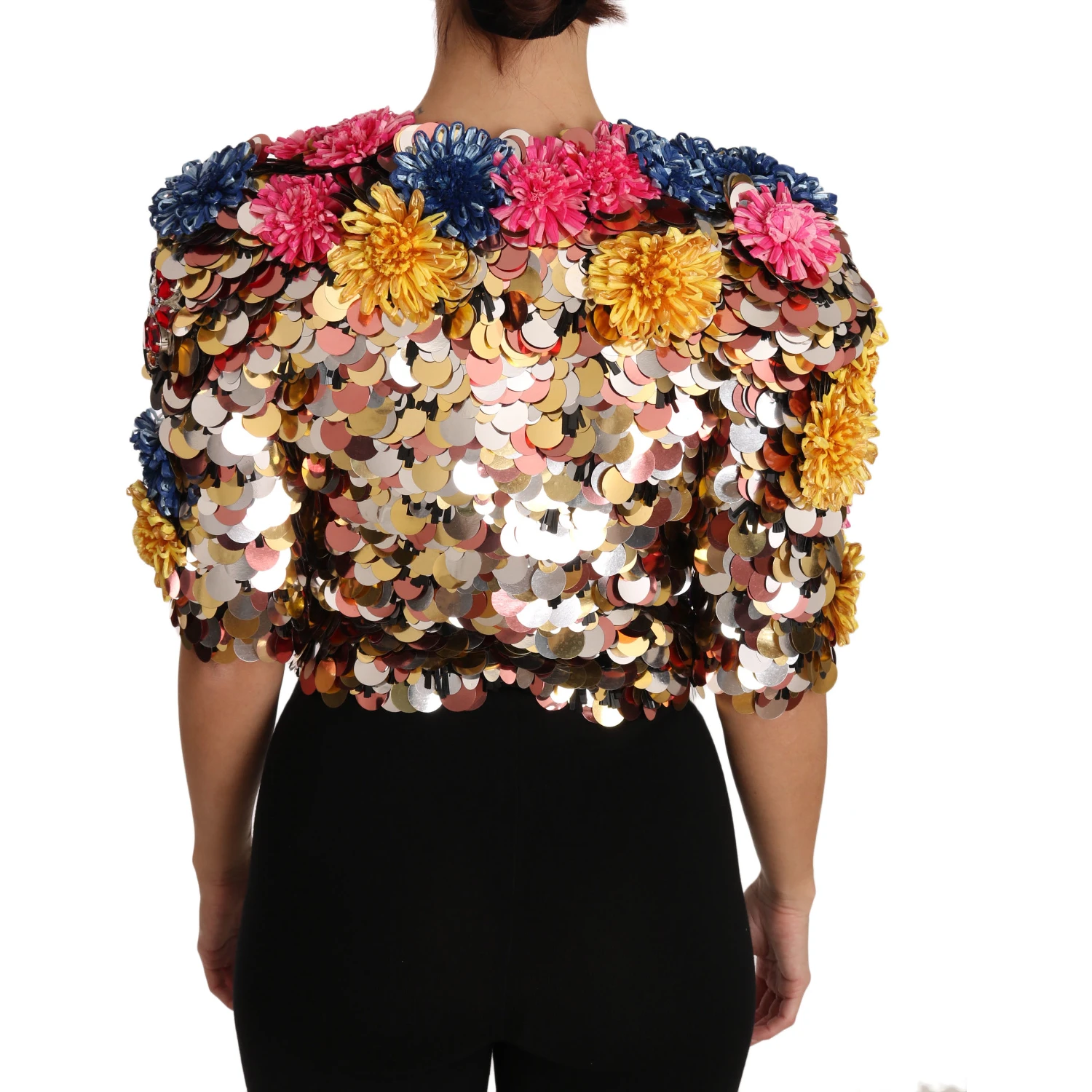 Crystal Sequined Floral Jacket Coat