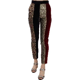 Multicolor Jacquard Cropped Tapered Pants