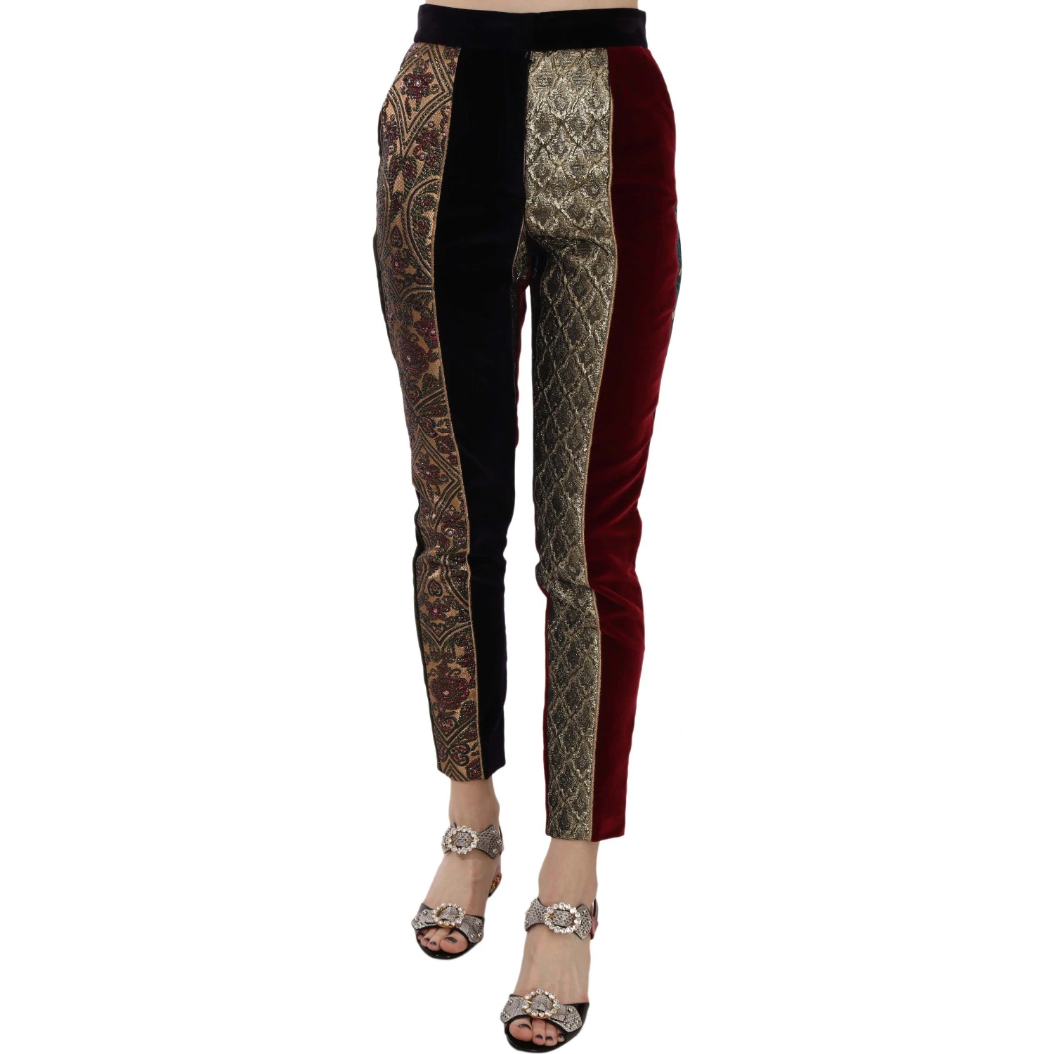 Multicolor Jacquard Cropped Tapered Pants