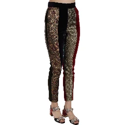 Multicolor Jacquard Cropped Tapered Pants
