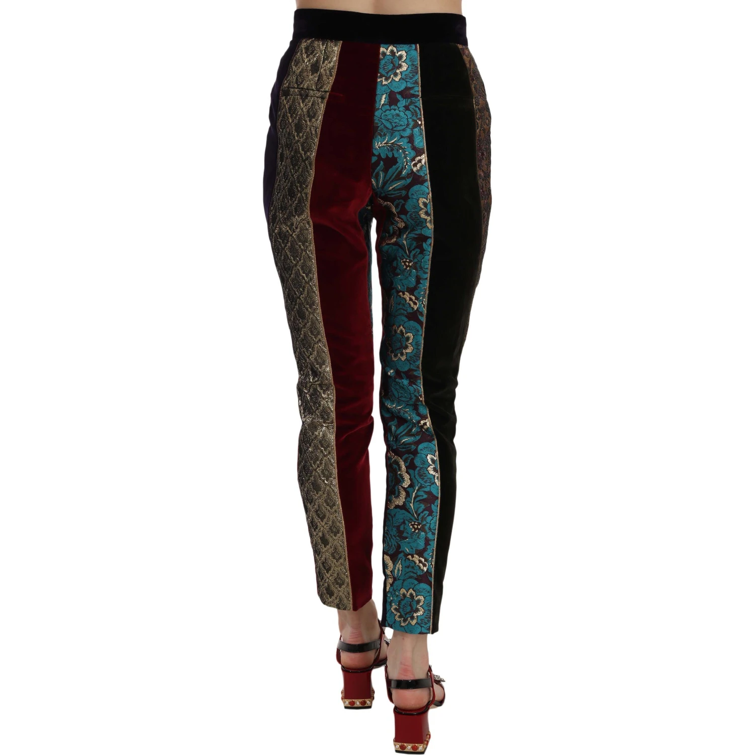 Multicolor Jacquard Cropped Tapered Pants