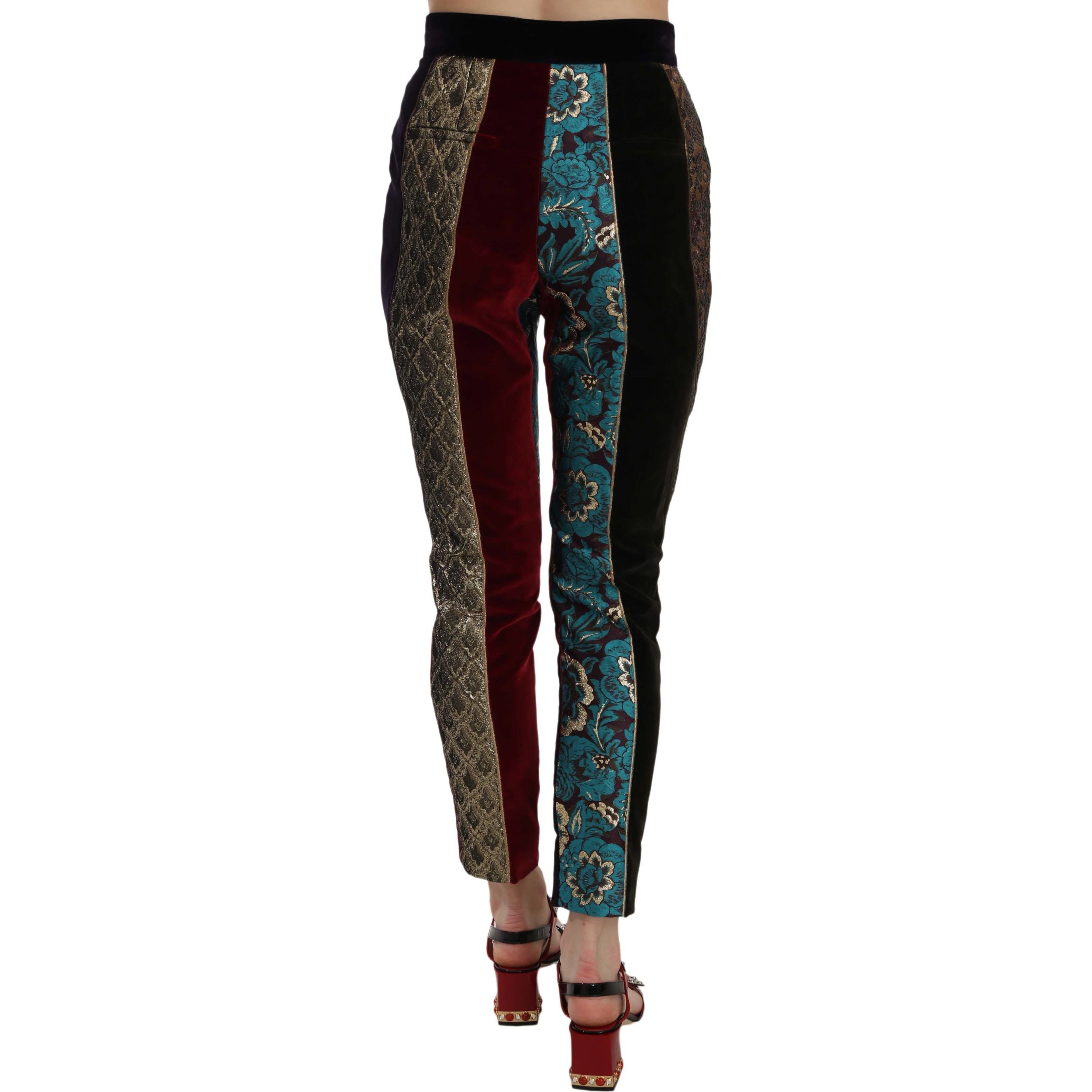 Multicolor Jacquard Cropped Tapered Pants