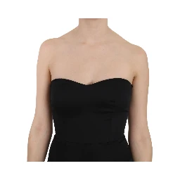 Black Sequined Flare Ball Gown Dress