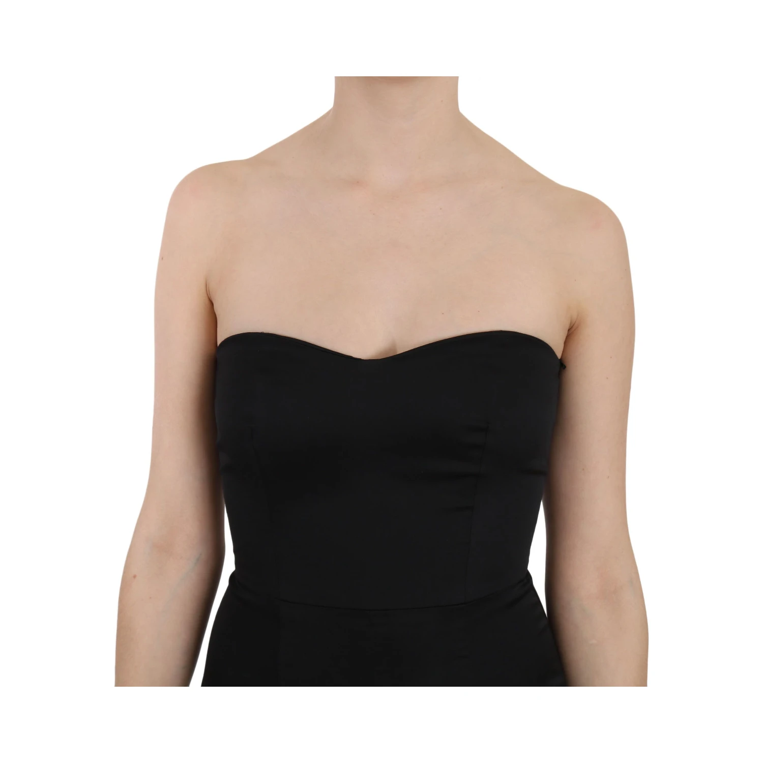 Black Sequined Flare Ball Gown Dress