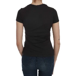 Black Hearts Print Short Sleeve Casual Shirt Top