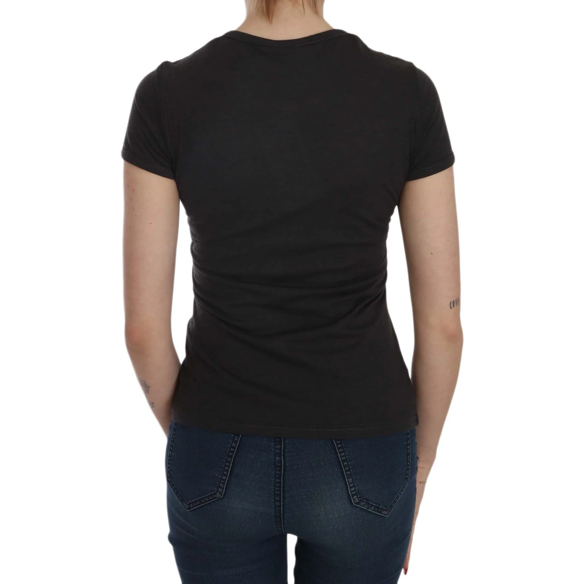 Black Hearts Print Short Sleeve Casual Shirt Top
