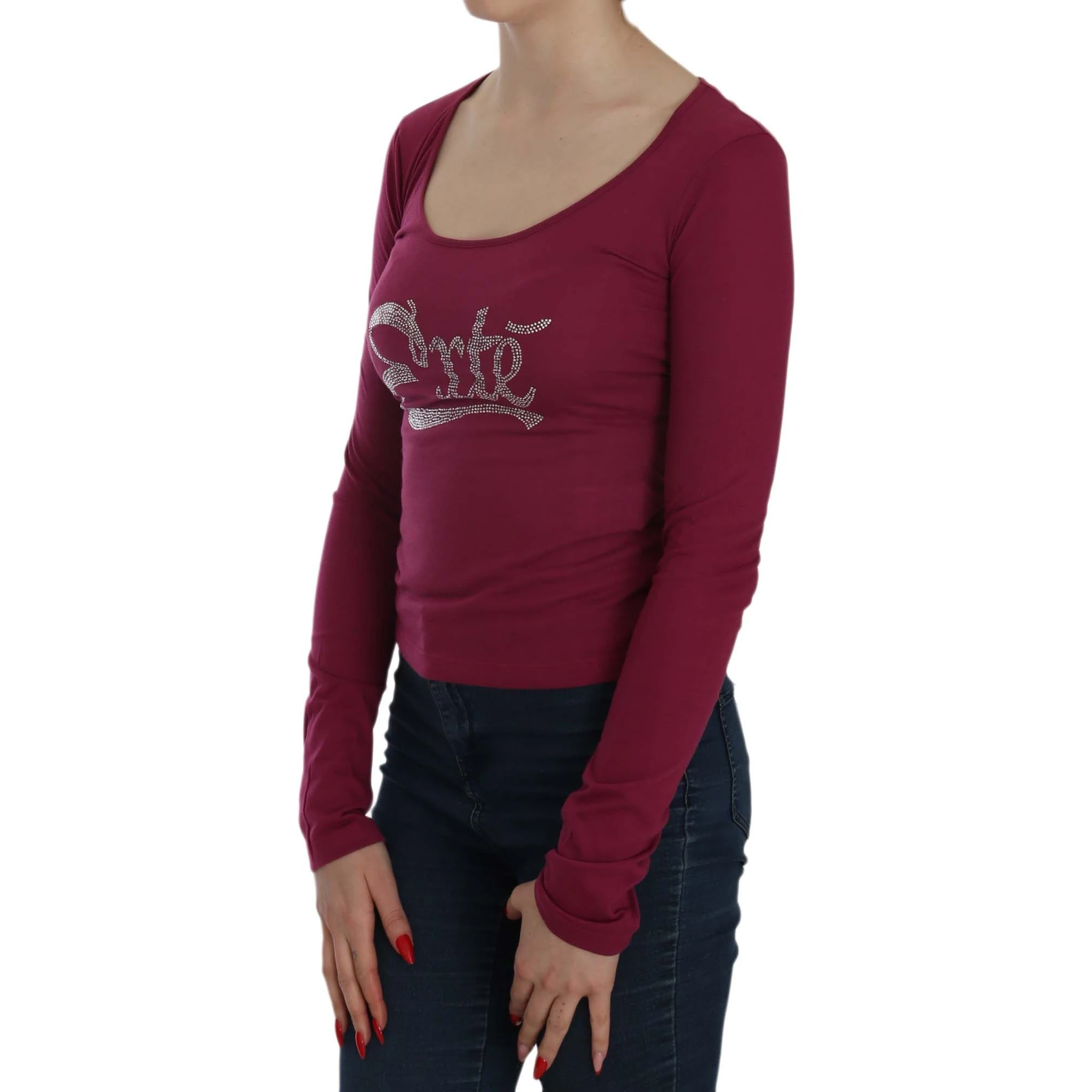 Crystal Embellished Long Sleeve Casual Top