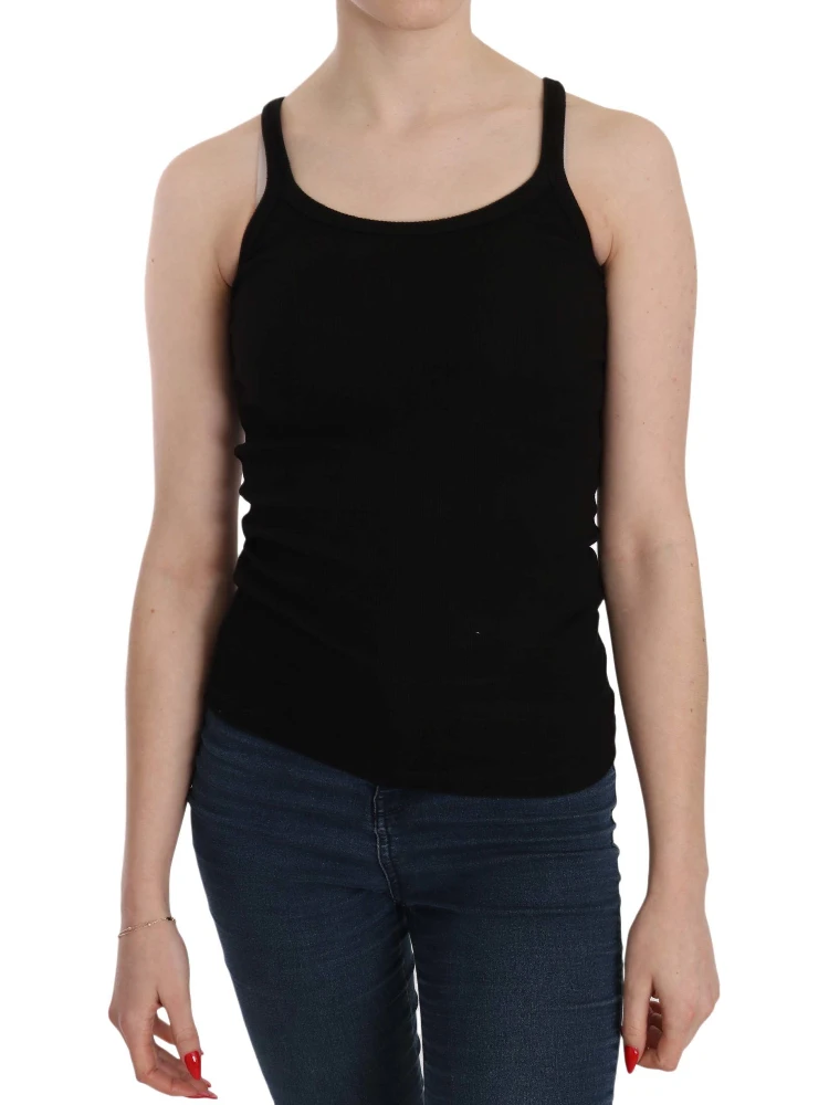 Black Sleeveless Spaghetti Strap Blouse