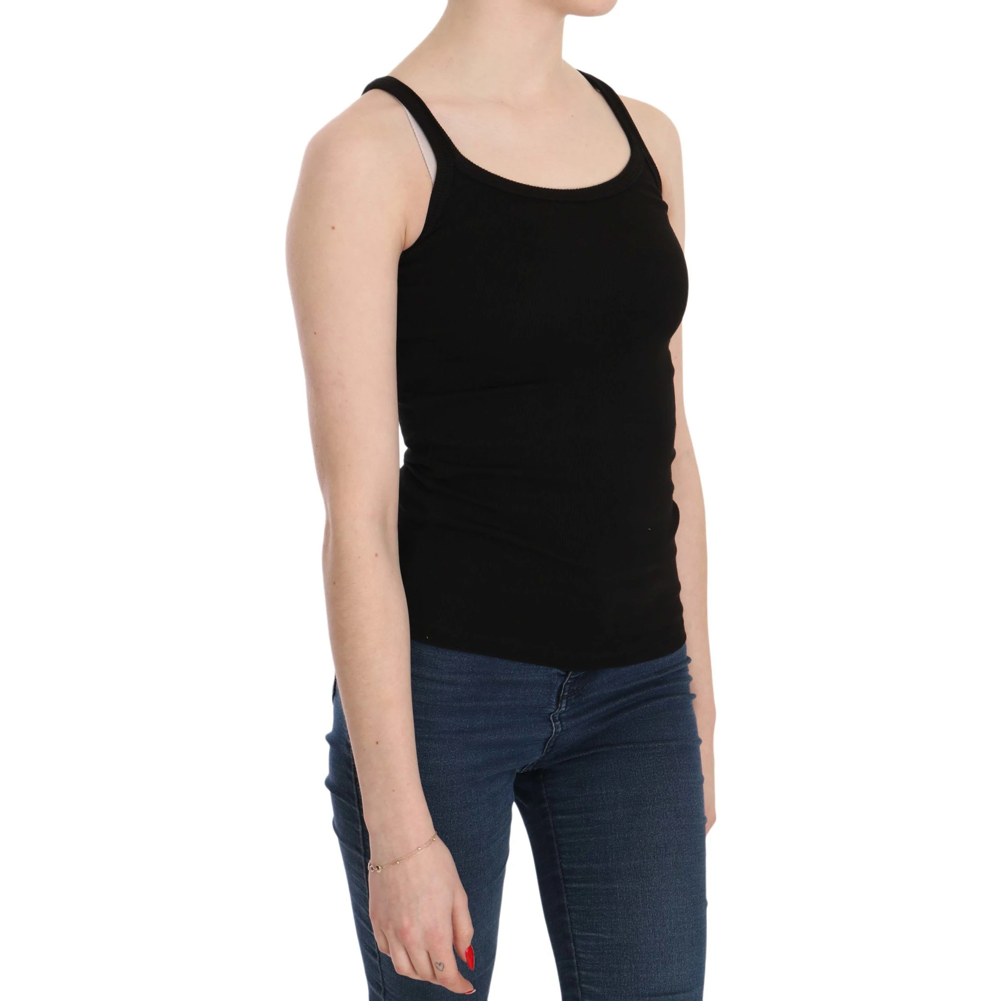 Black Sleeveless Spaghetti Strap Blouse