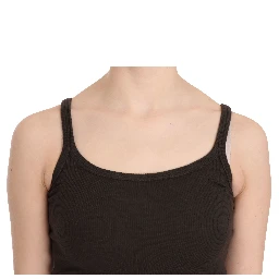 Dark Brown Sleeveless Spaghetti Strap Blouse