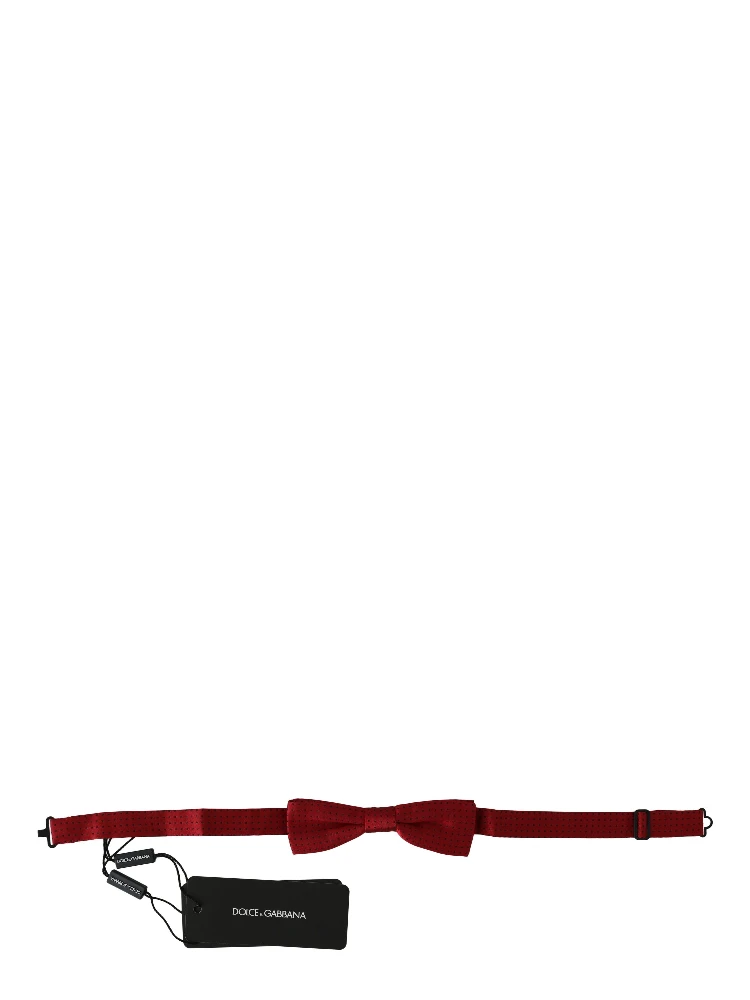 Red Dotted Silk Adjustable Neck Papillon Bow Tie