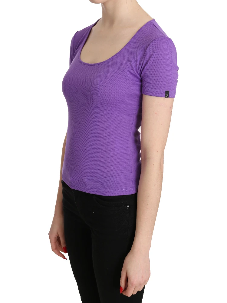 Purple 100% Polyester Short Sleeve Top  Blouse alternative