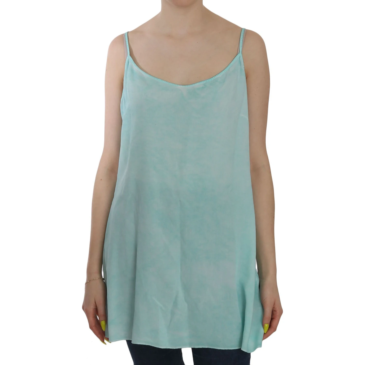 Blue Sleeveless Spaghetti Dress Blouse