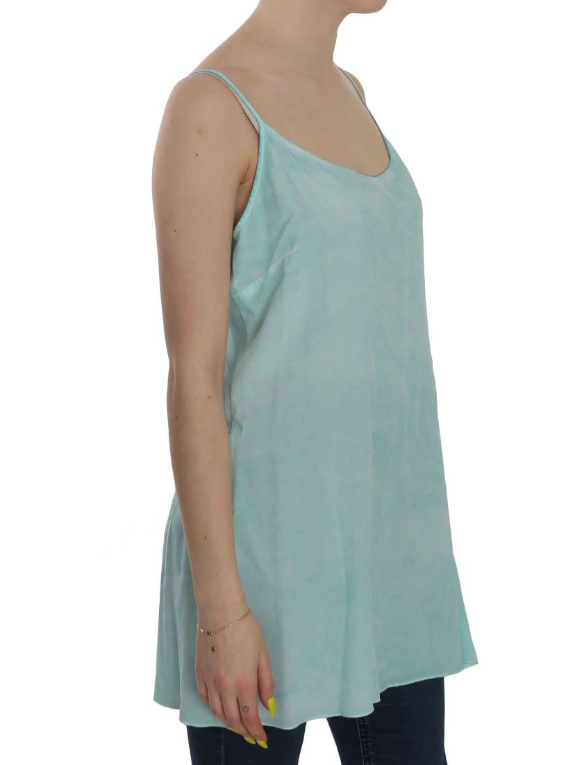 Blue Sleeveless Spaghetti Dress Blouse