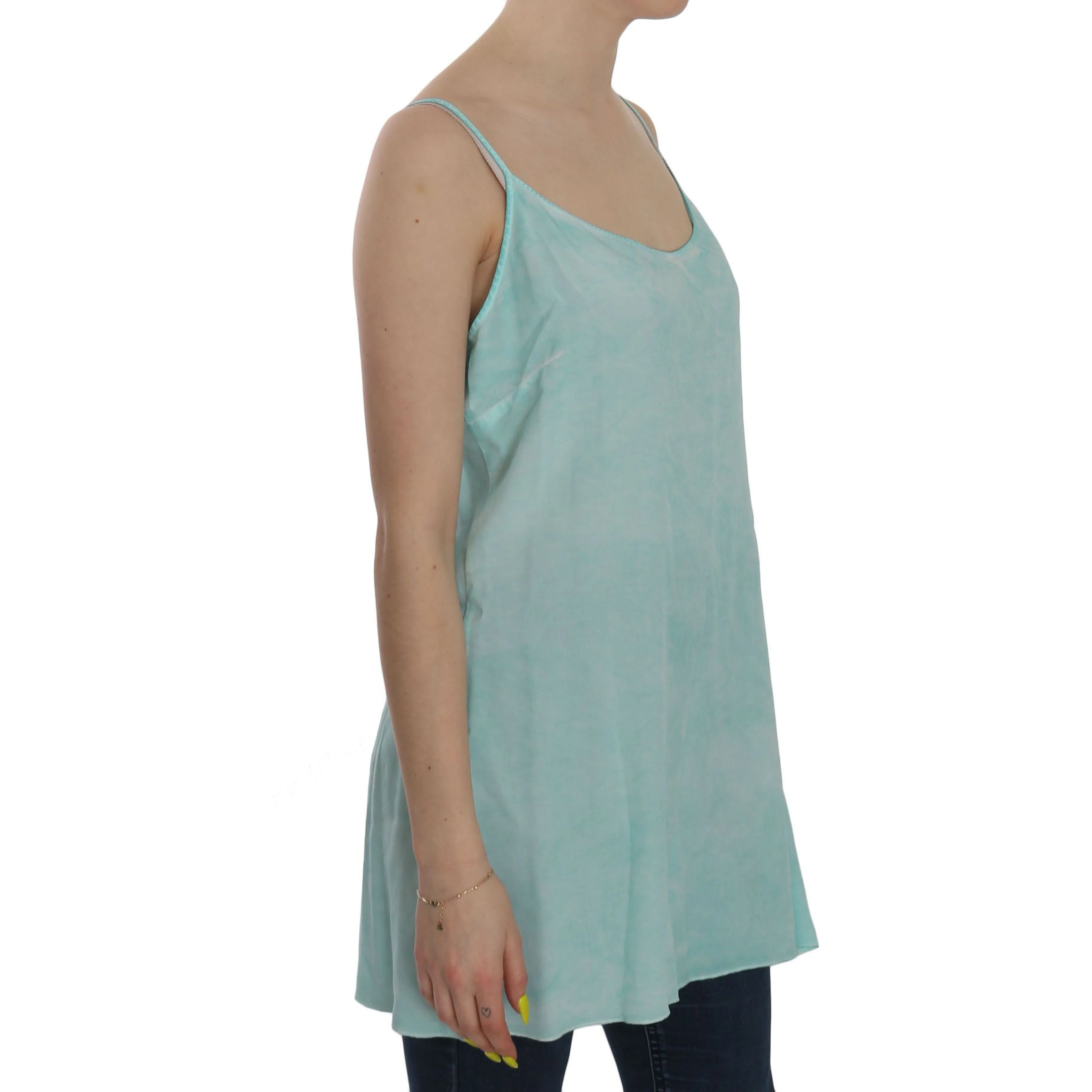 Blue Sleeveless Spaghetti Dress Blouse