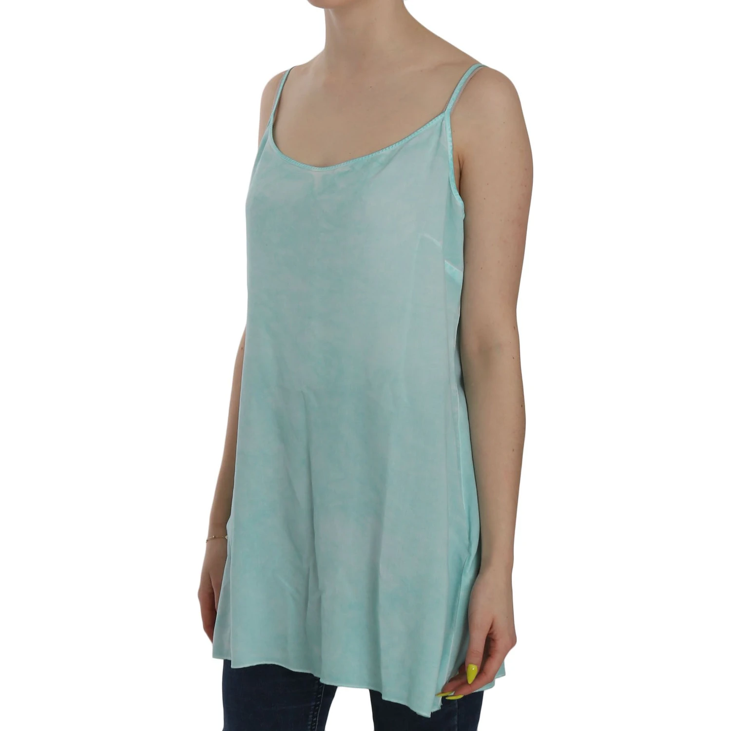 Blue Sleeveless Spaghetti Dress Blouse