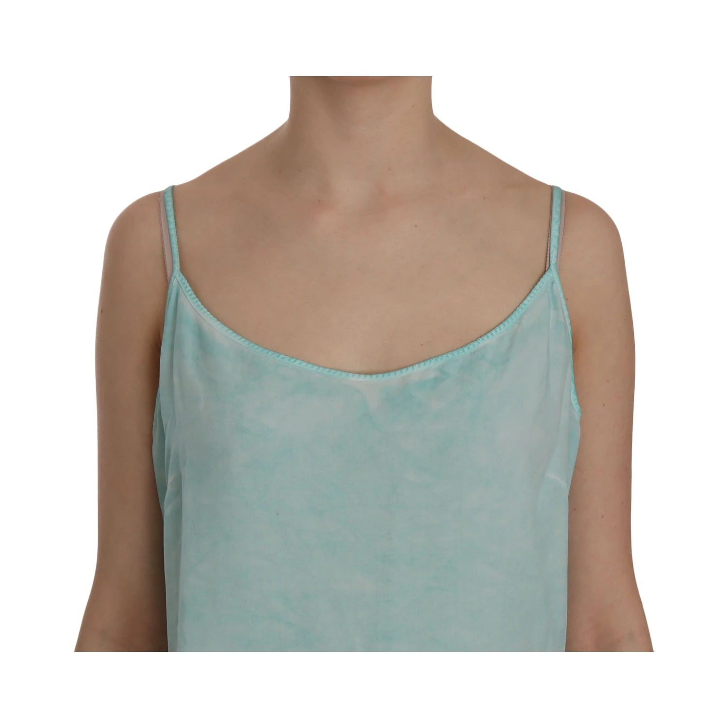 Blue Sleeveless Spaghetti Dress Blouse