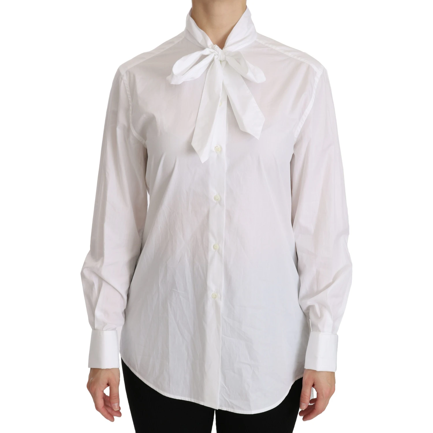 White Turtle Neck Long Sleeve Polo Shirt