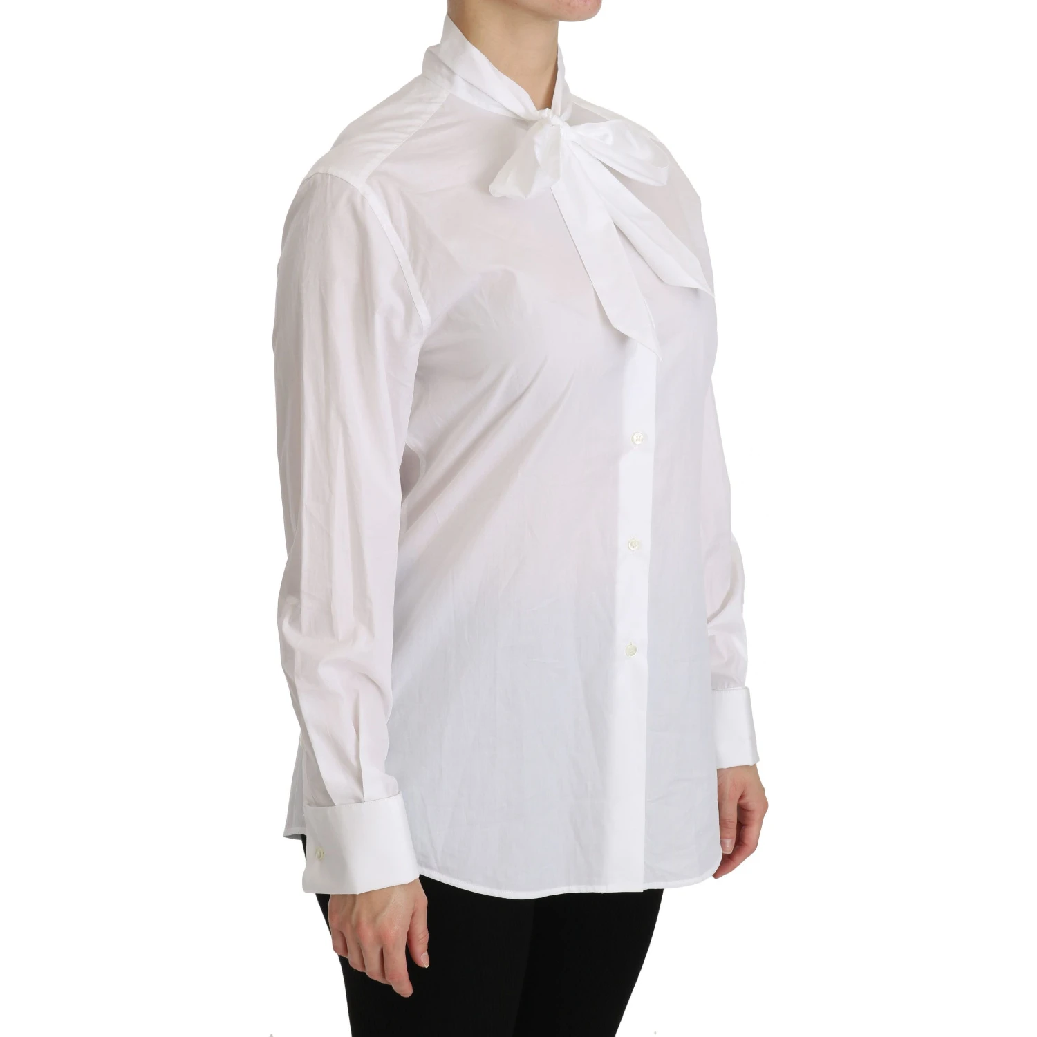 White Turtle Neck Long Sleeve Polo Shirt