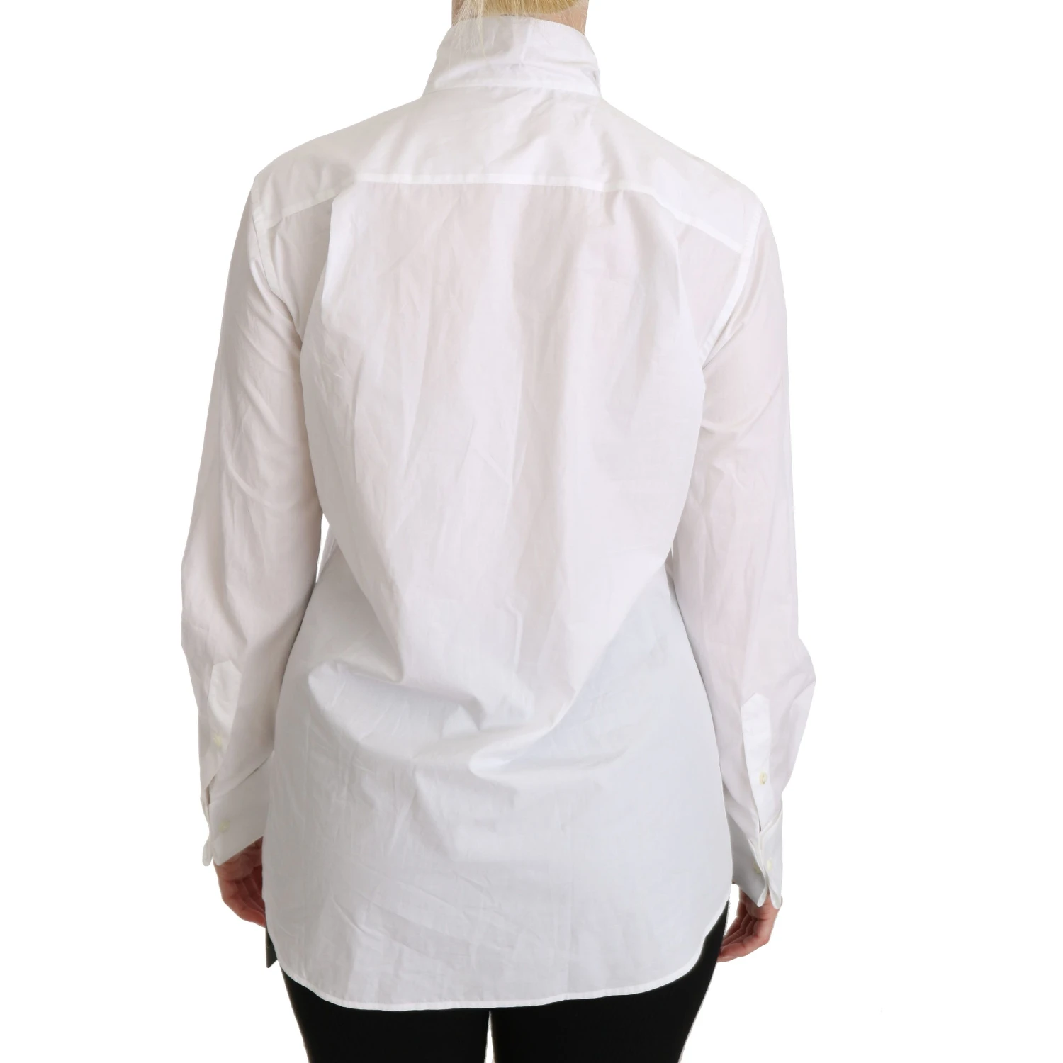White Turtle Neck Long Sleeve Polo Shirt