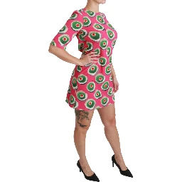 Pink Silk Cup Cake Shift Stretch Dress