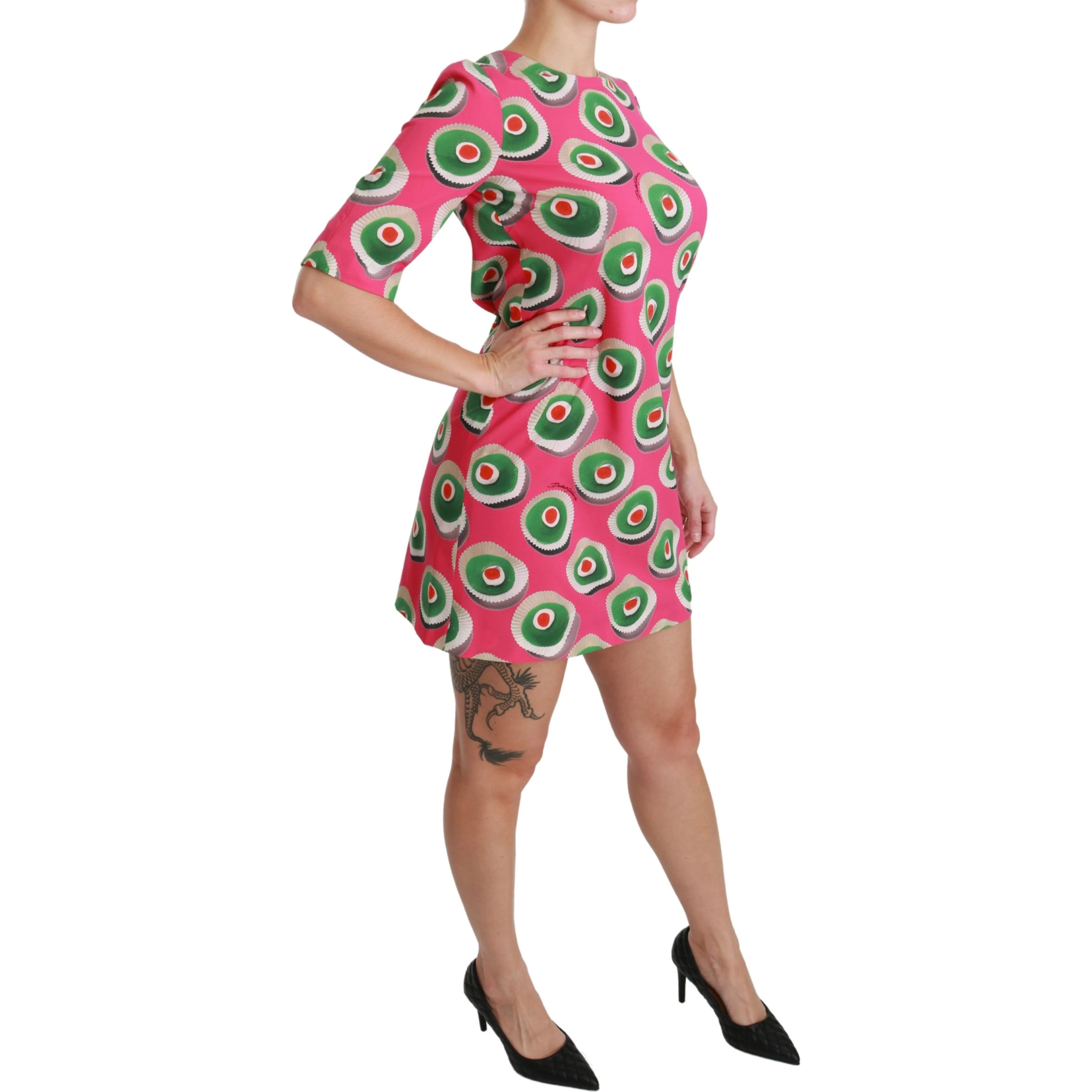 Pink Silk Cup Cake Shift Stretch Dress
