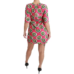 Pink Silk Cup Cake Shift Stretch Dress