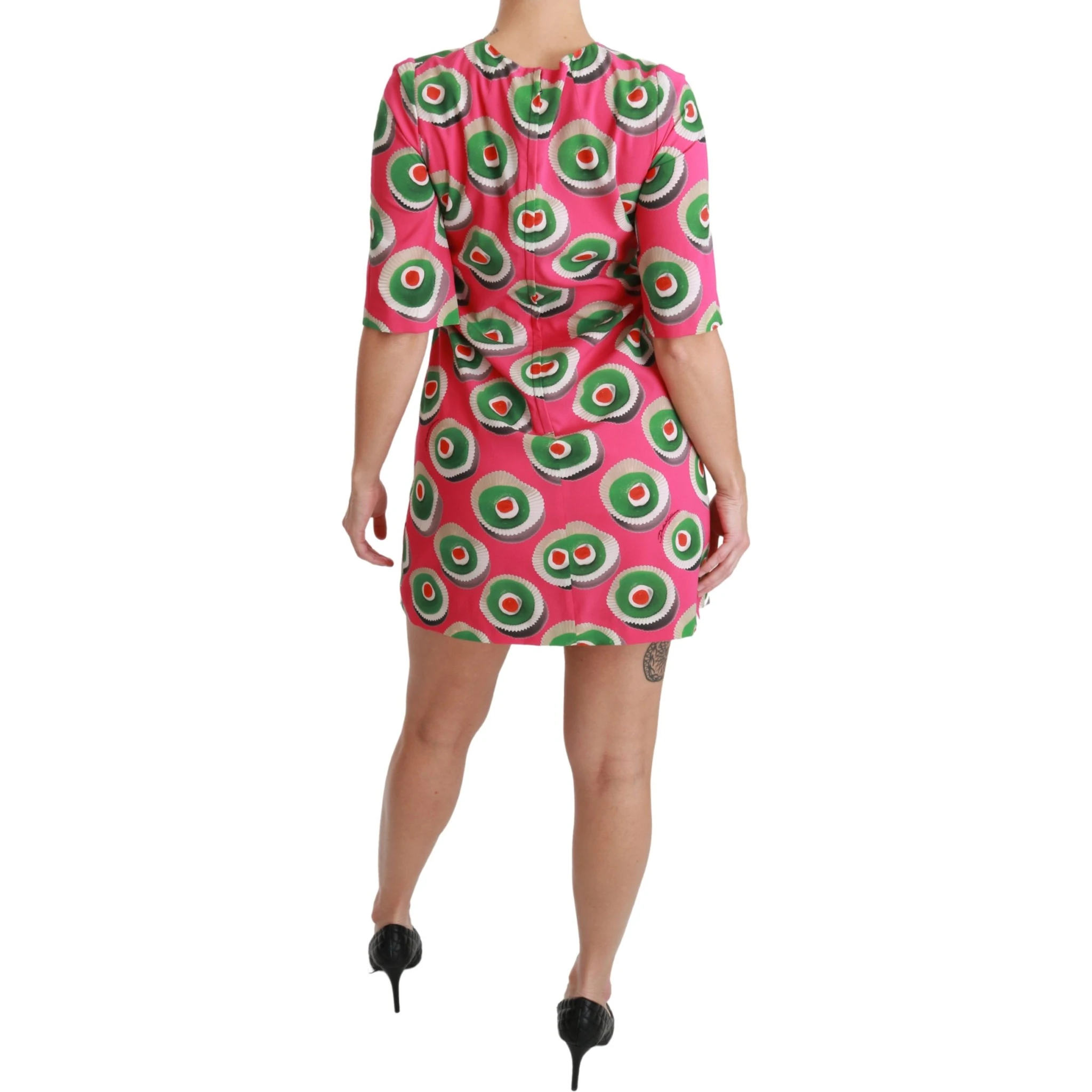 Pink Silk Cup Cake Shift Stretch Dress