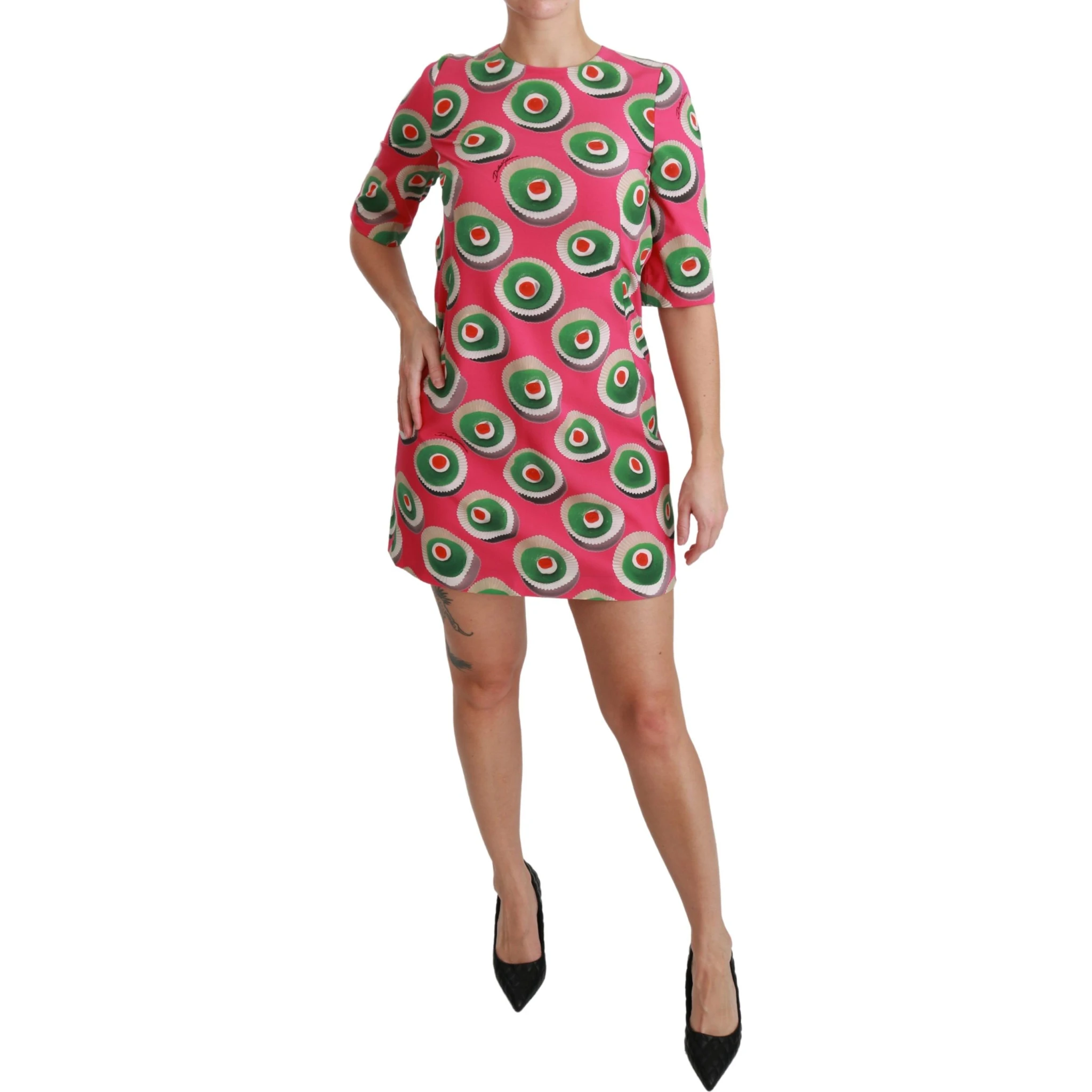 Pink Silk Cup Cake Shift Stretch Dress