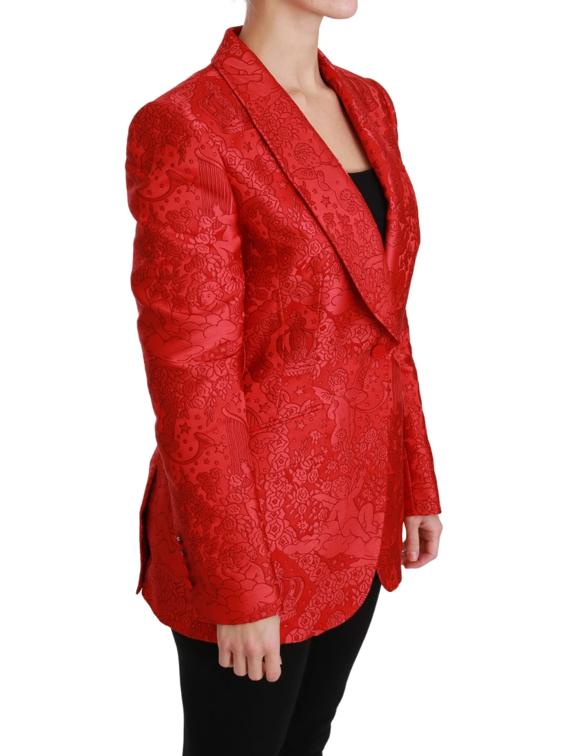 Red Floral Angel Blazer Coat Jacket