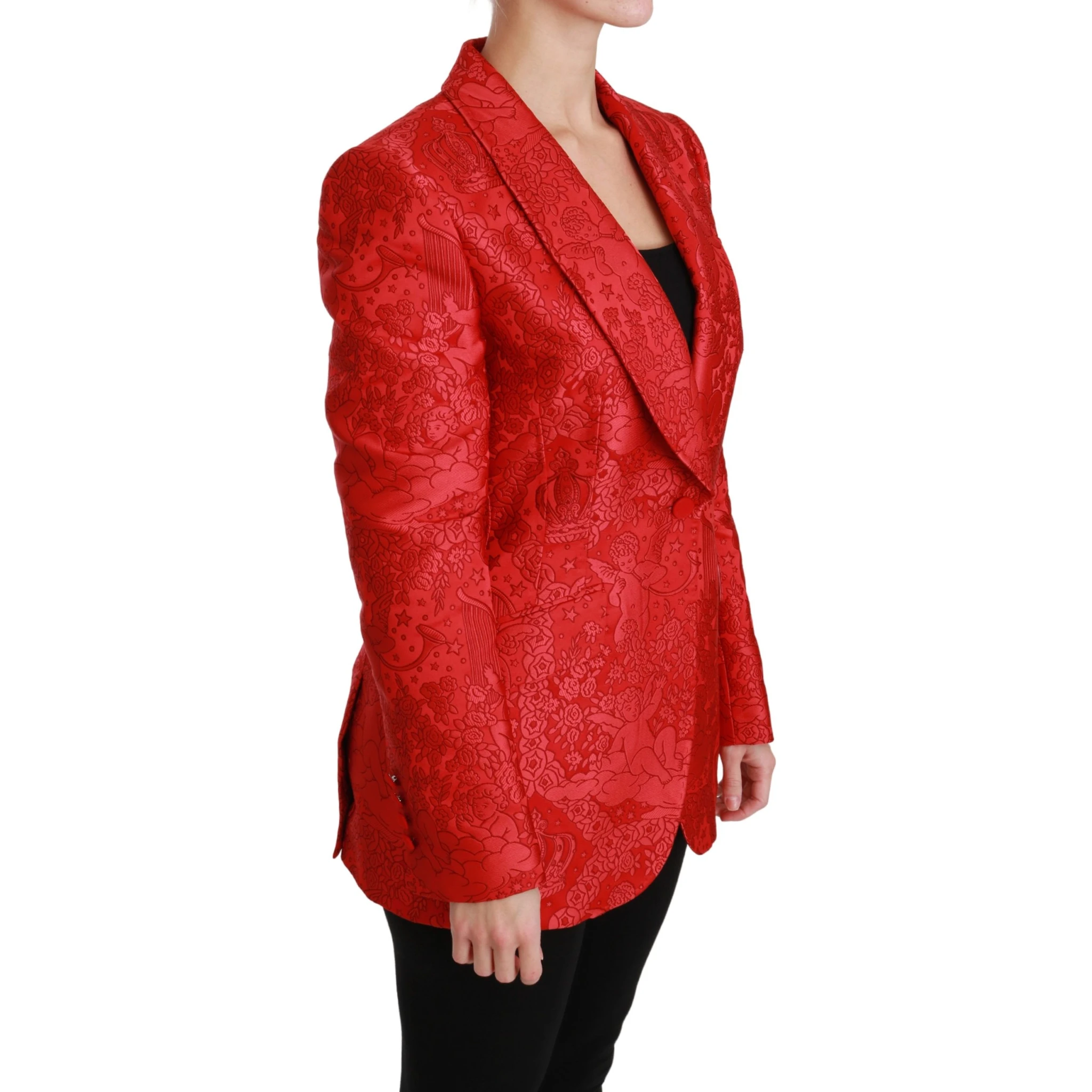 Red Floral Angel Blazer Coat Jacket