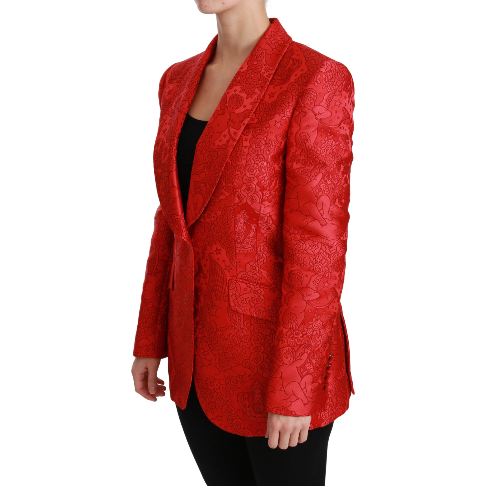 Red Floral Angel Blazer Coat Jacket