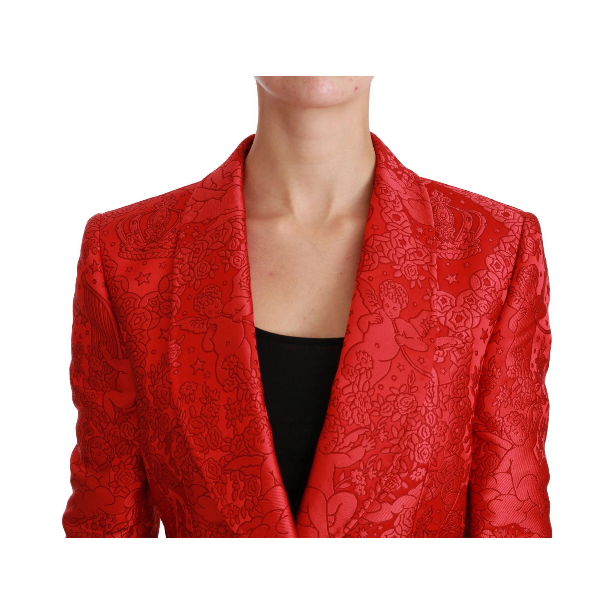 Red Floral Angel Blazer Coat Jacket