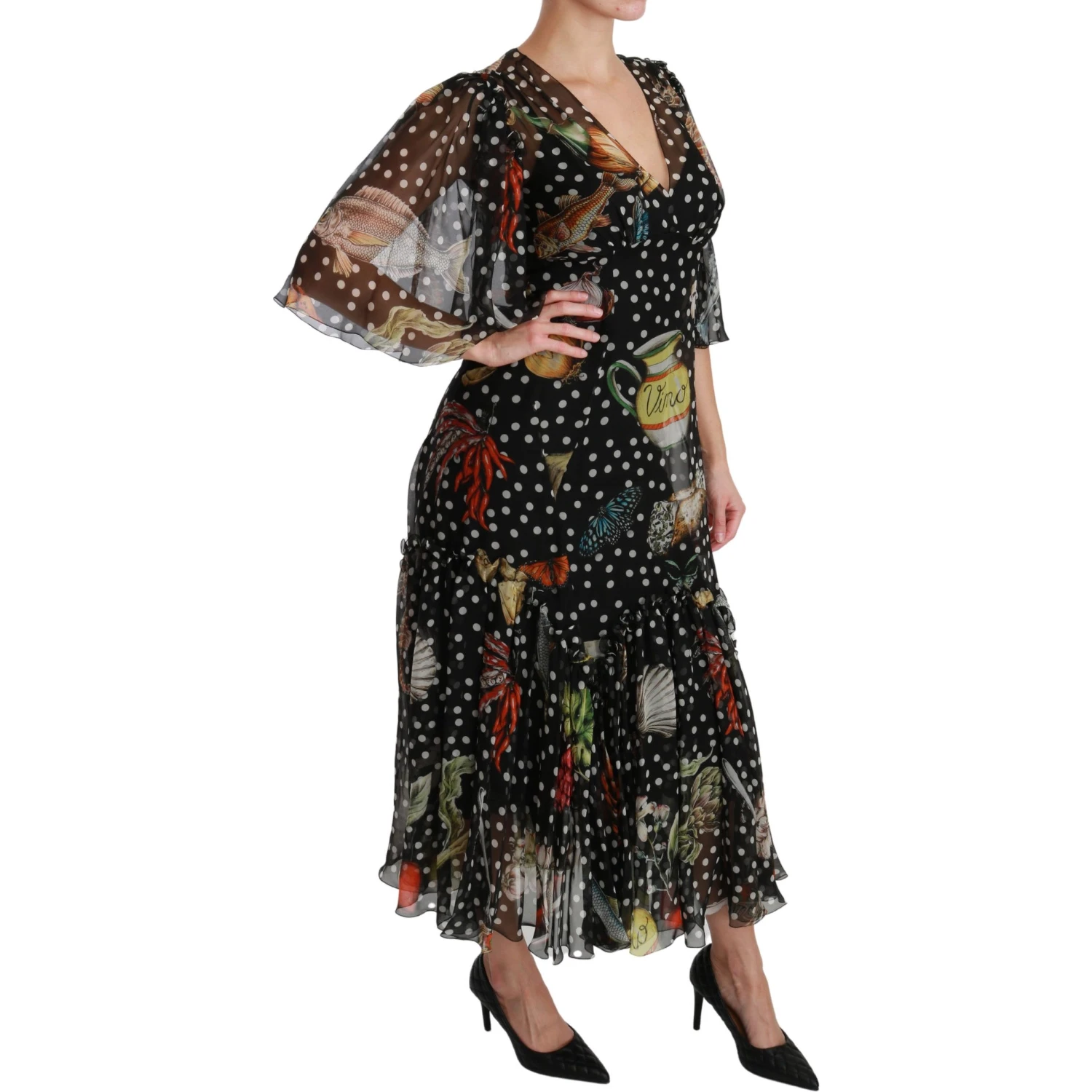 Black Sea Fish Sicily A-line Shift Dress