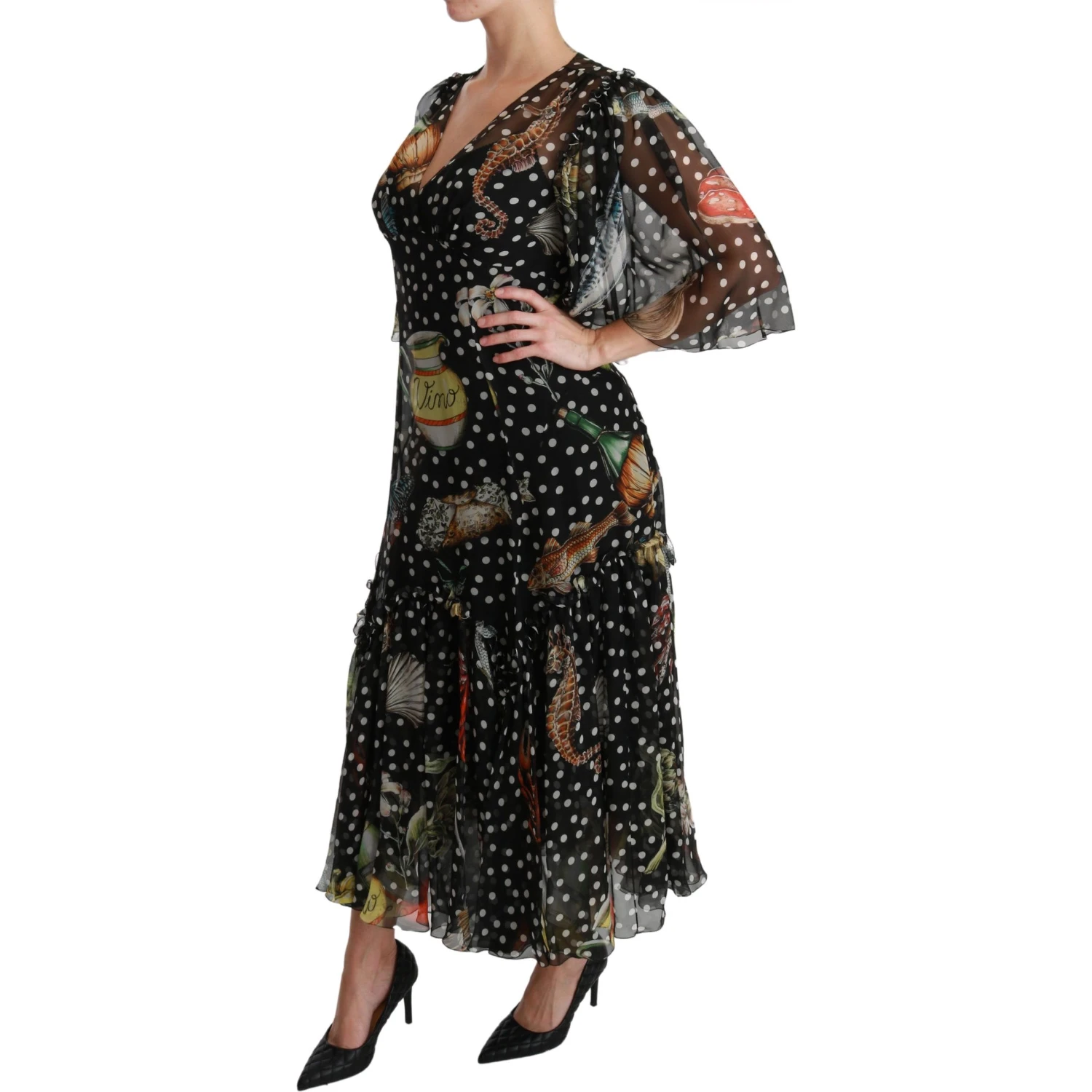 Black Sea Fish Sicily A-line Shift Dress