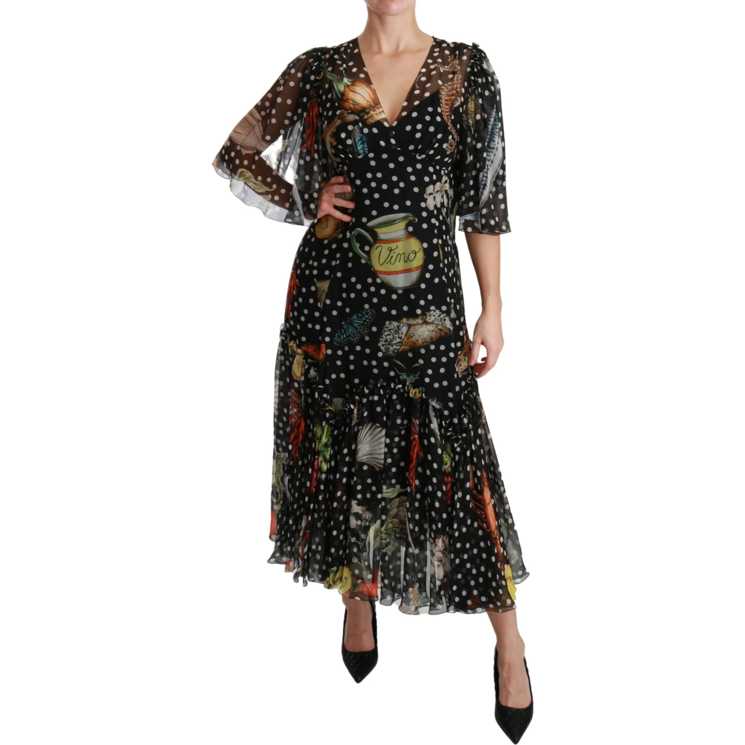 Black Sea Fish Sicily A-line Shift Dress