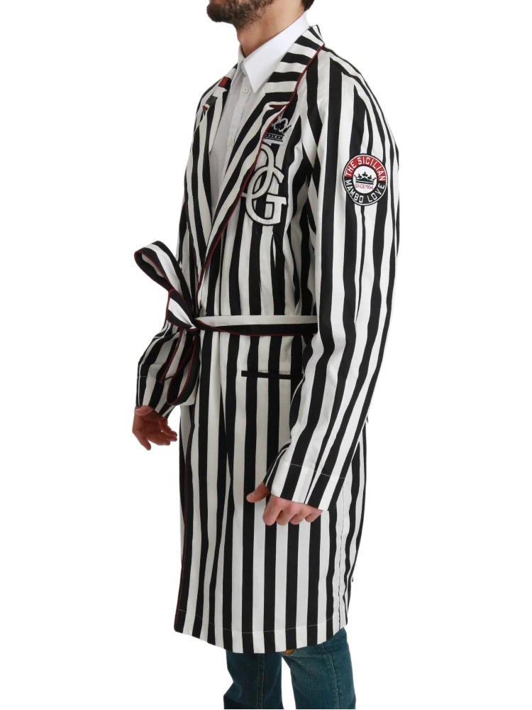 Black Coat Nightgown  White Cotton Robe alternative