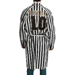 Black Coat Nightgown  White Cotton Robe