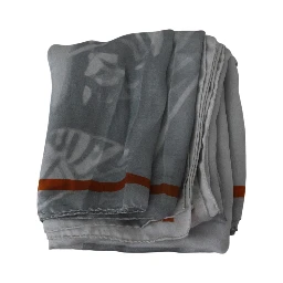 Gray Red Silk Shawl Foulard Wrap Scarf