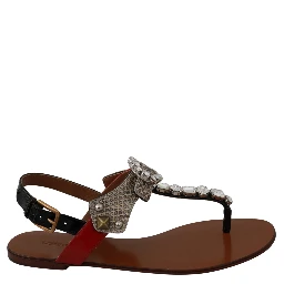 Leather Ayers Crystal Sandals Flip Flops Shoes