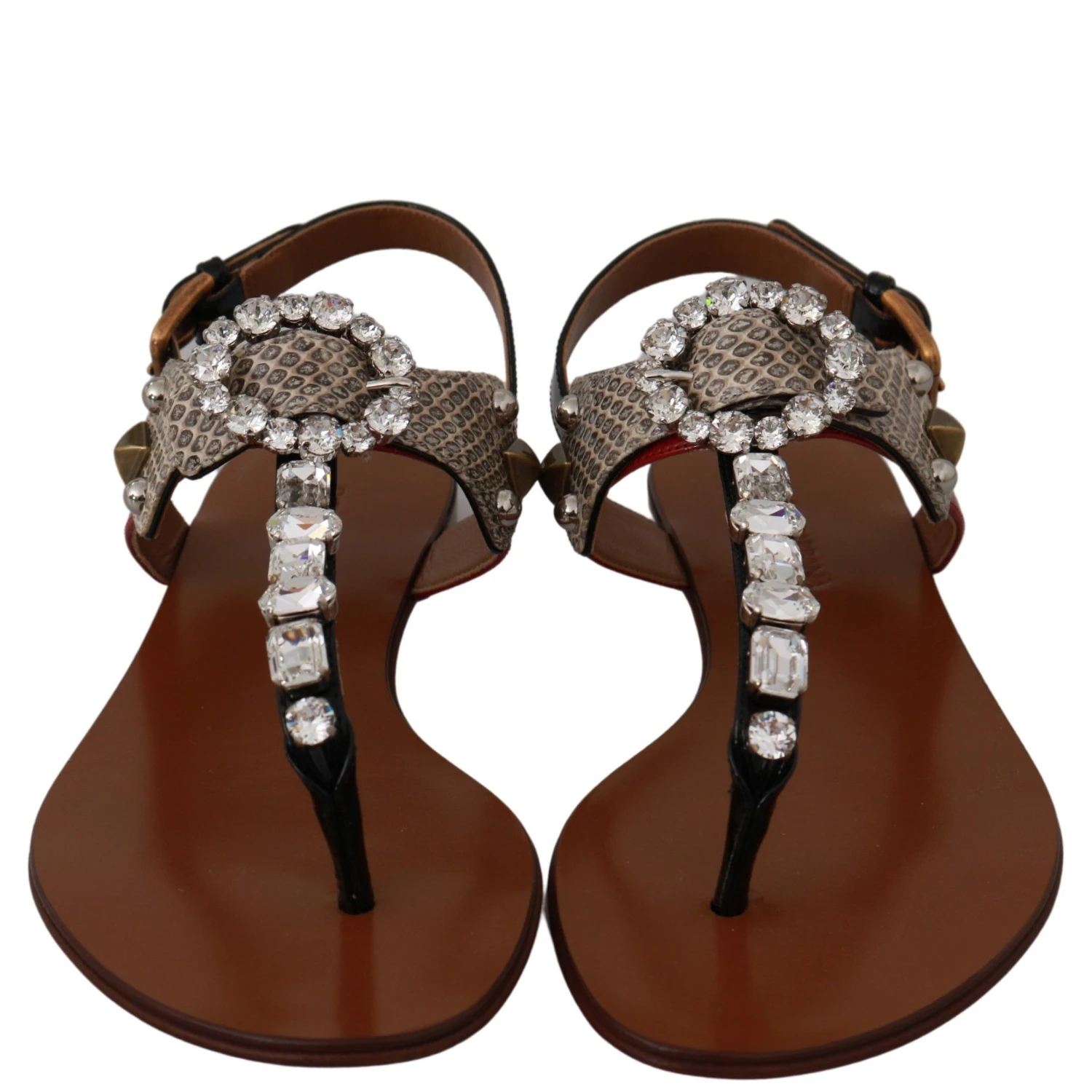 Leather Ayers Crystal Sandals Flip Flops Shoes