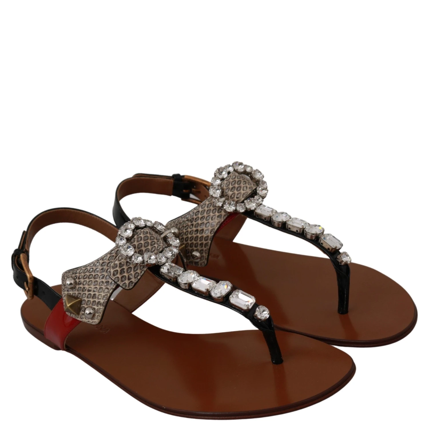 Leather Ayers Crystal Sandals Flip Flops Shoes