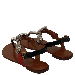 Leather Ayers Crystal Sandals Flip Flops Shoes