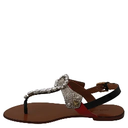 Leather Ayers Crystal Sandals Flip Flops Shoes