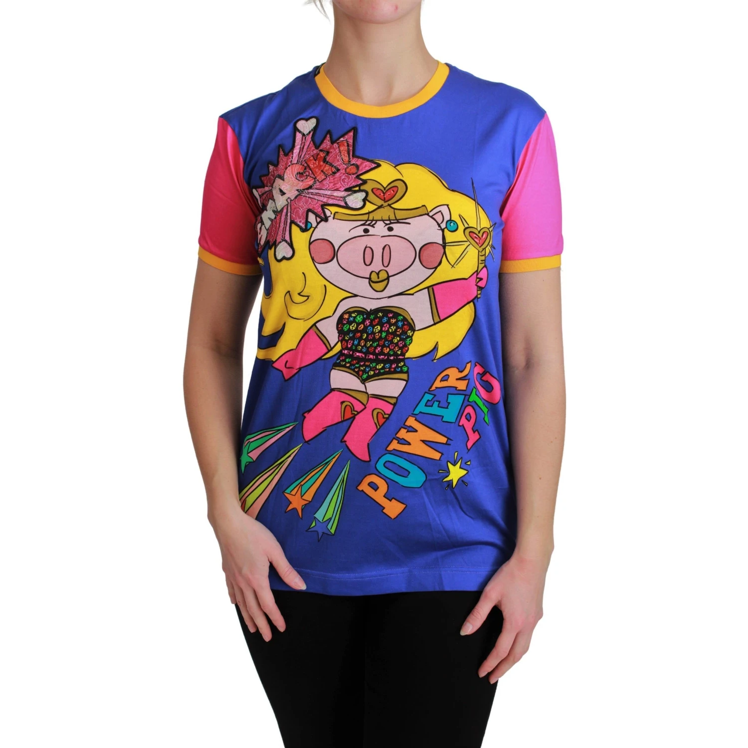 Purple PIG SUPERGIRL Top Cotton T-shirt
