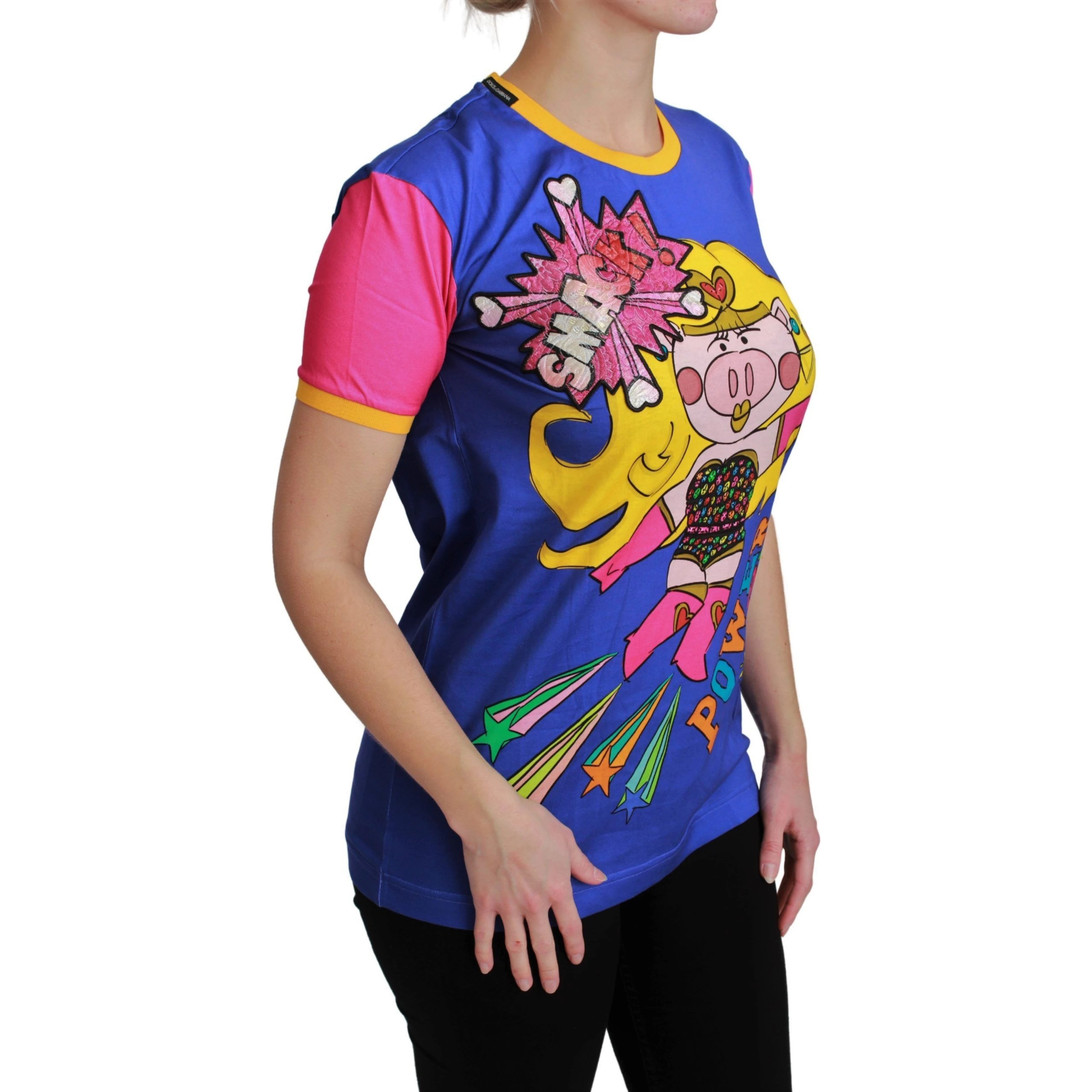 Purple PIG SUPERGIRL Top Cotton T-shirt